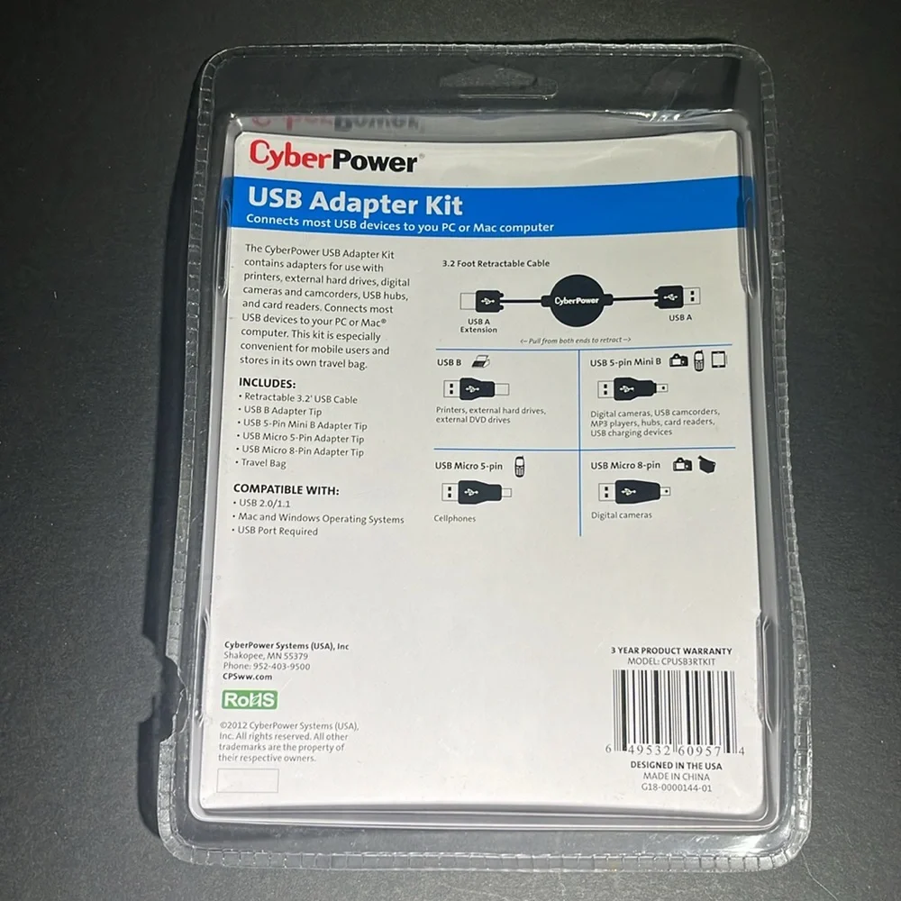 Cyber Power USB Adapter Kit New Sealed